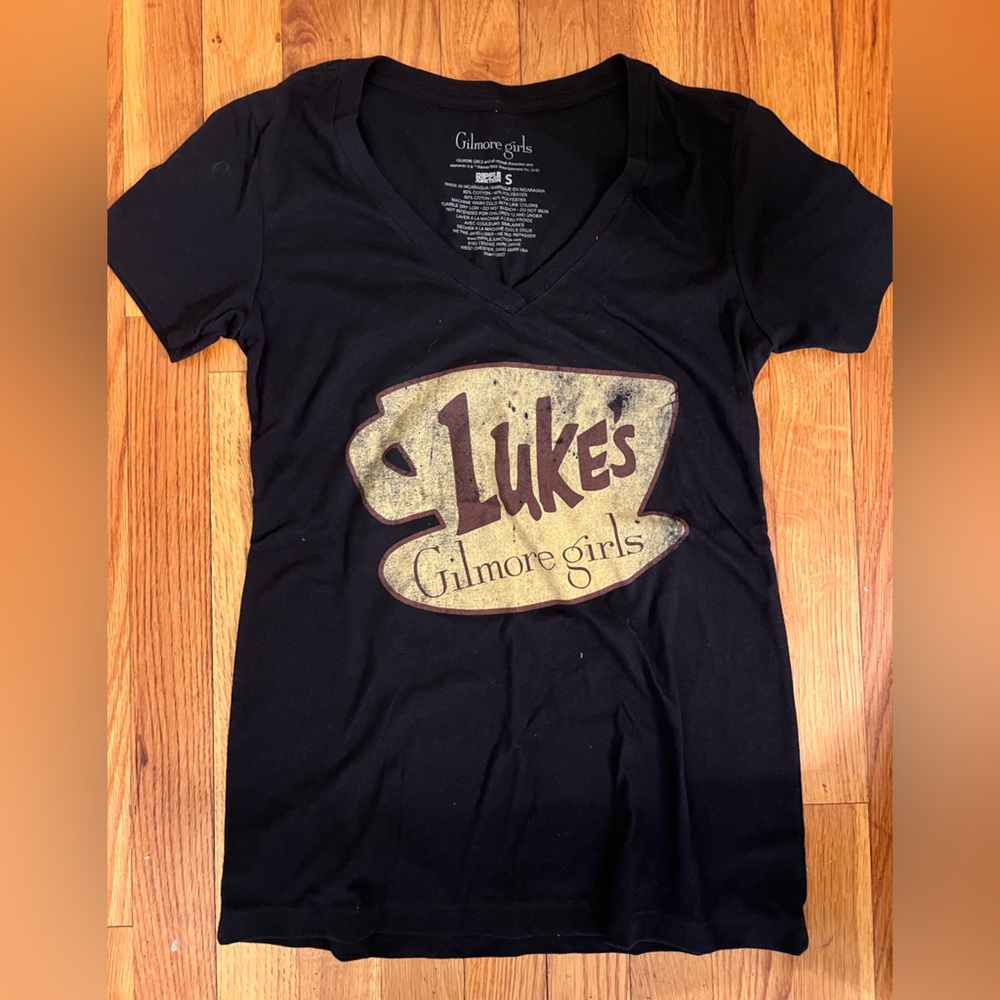 Gilmore Girls Luke's Diner Graphic Tee - Black with Cream Logo